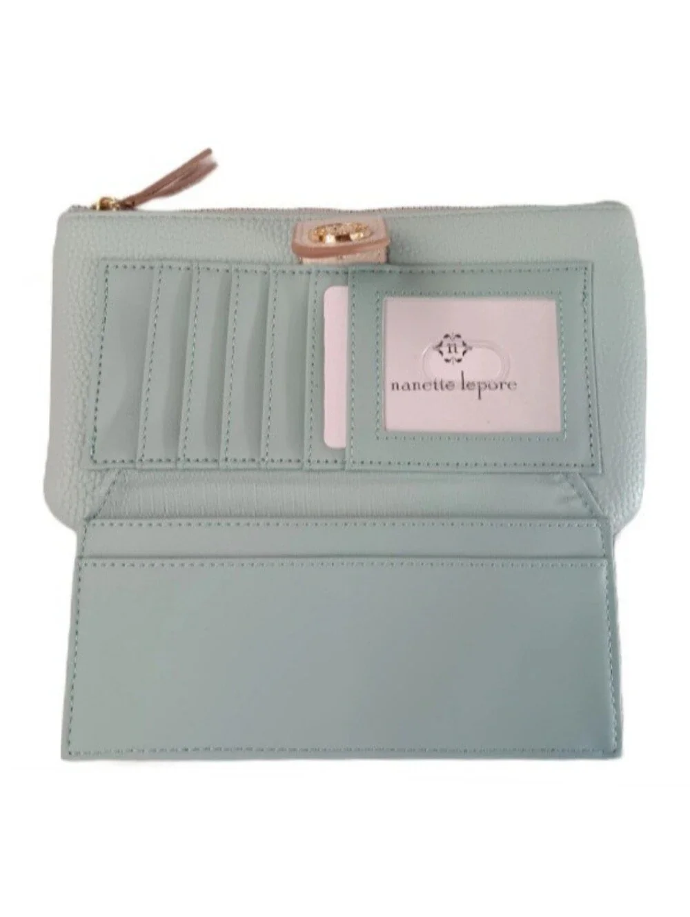 Nanette Lepore Wristlet Clutch Wallet | EUC | Mint & Cream